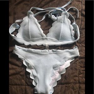 Shein - Scalloped Trim Bikini